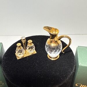 Swarovski Crystal Memories Mini CRUET SALT AND PEPPER SET & PITCHER MINT
